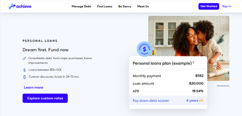 achieve personal loan